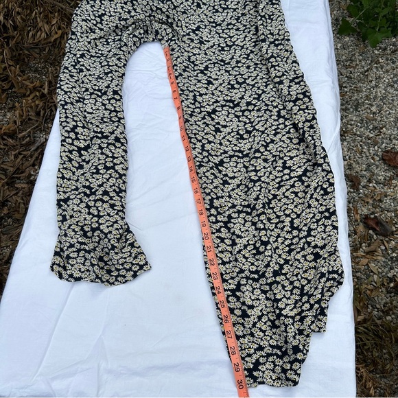 SOLD Vintage 90s Style Neiman Marcus Floral Wide Leg Silk Pants Boho Flowy Daisy - Picture 7 of 8
